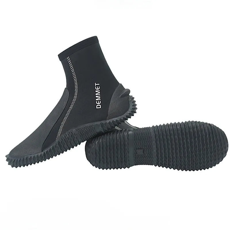 Botas de mergulho de neoprene masculinas, 5mm, alta superior, à prova de frio, para mergulho, surf, caiaque, vela, praia, riacho, 6-11 tamanhos, imperdível