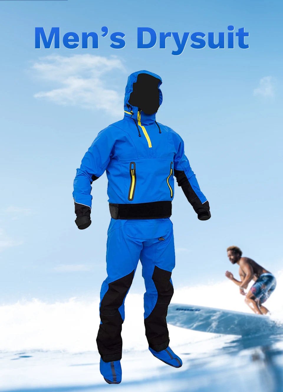 Waterproof Breathable  Surfing Drifting  Kayaking Rescue Sailing Ocean Outerdoor Sport One Piece Men's Dry Suit