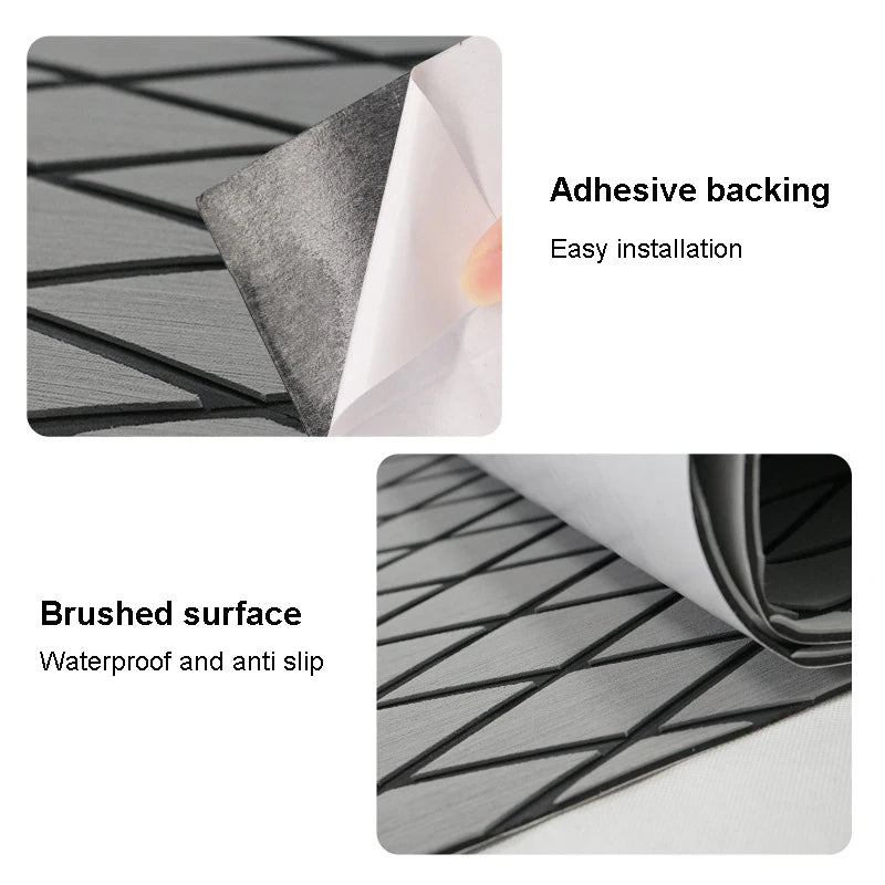 1900*350*6MM Eva Boat Decking Sheet Marine Flooring Anti Slip Pad With Rhombus Diamond Pattern Self-Adhesive Surfboard Traction