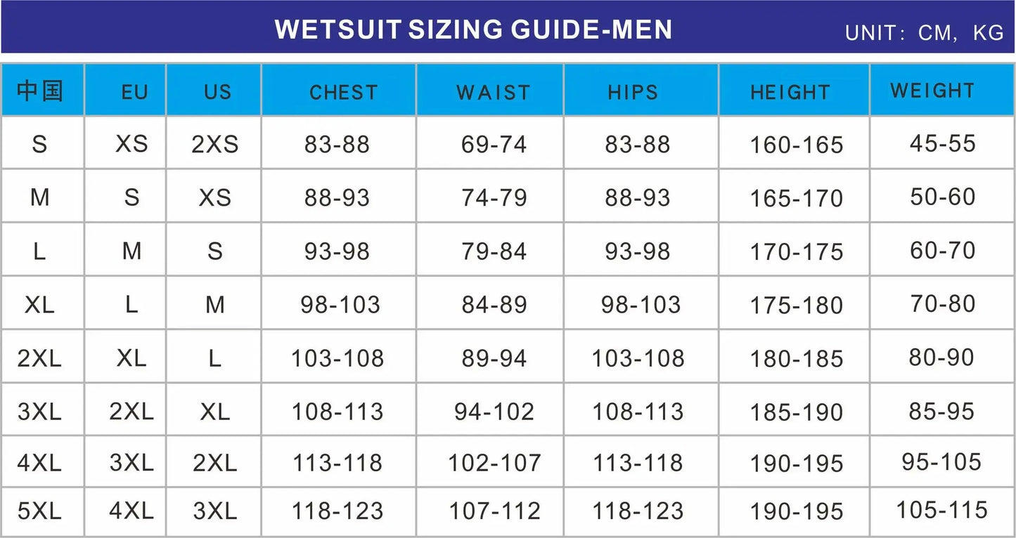 5mm Men's Wetsuit Thicken Long Sleeve Diving Clothing Sub Fishing Neoprene Surf Snorkeling Swimwear Sailing Suit Beach Equipment