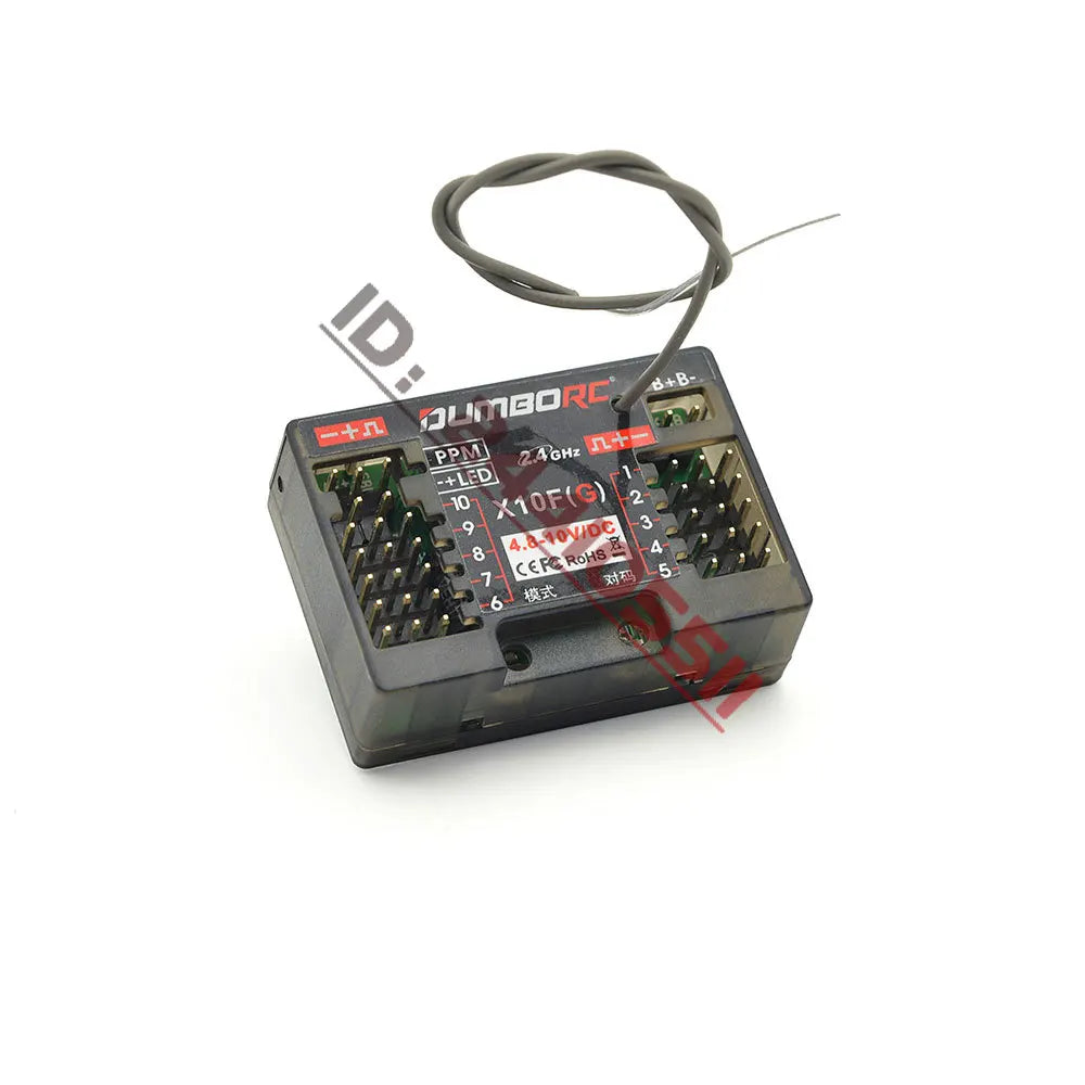 DUMBORC 10CH DDF-350 RC Remote Controller 2.4Ghz Digital Radio Transmitter with HD Screen Gyro Receiver for Car Tank Boat Robot