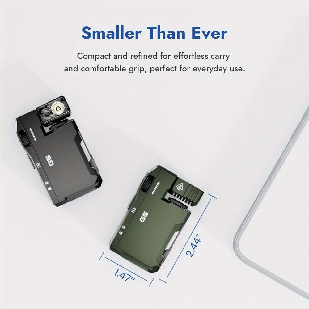 G5 Rechargeable EDC Flashlight, 400 Lumens Dual-Source RGB Mini Flashlight, Portable Pocket Flashlight for Outdoor and Home Use with Magnetic Keychain - Black, Emergency Light, Sleek Design, Textured Grip, Camping Gear, Compa