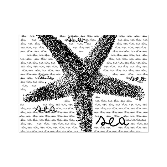 AQUA B&W - 08 - Sea Star - Wall Art Poster