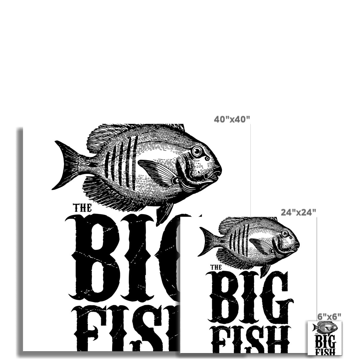 AQUA B&W - 01 -Big Fish - Rolled Canvas