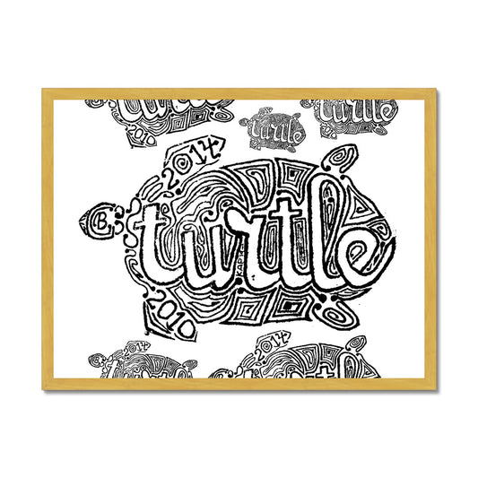 AQUA HMP2 - 12 - Turtle - Antique Framed Print