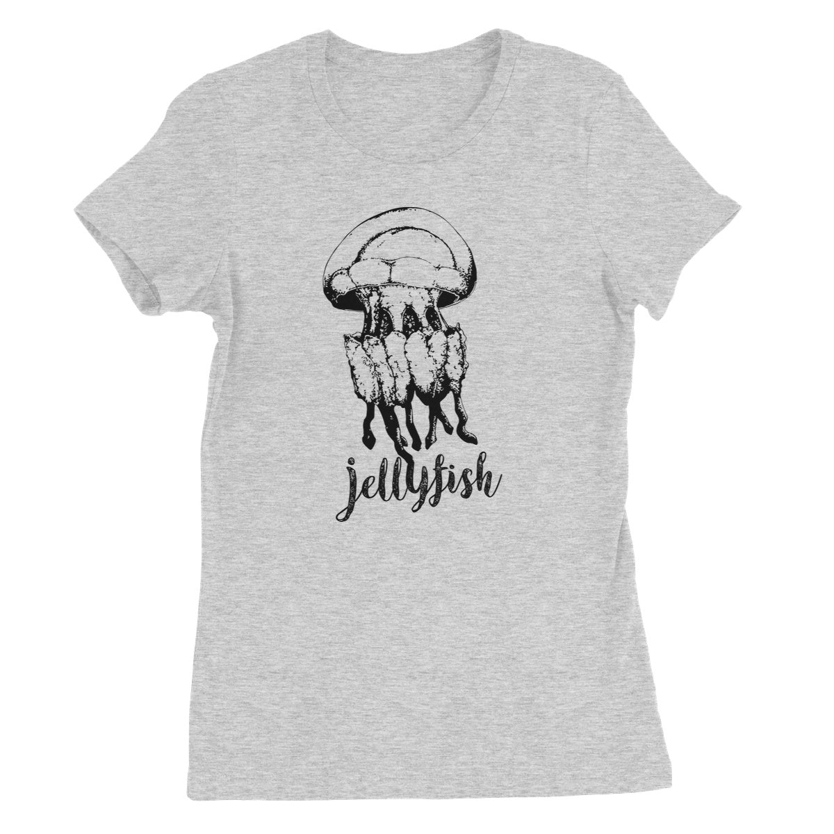 AQUA B&W - 02 - Jellyfish - Women's Fine Jersey T-Shirt