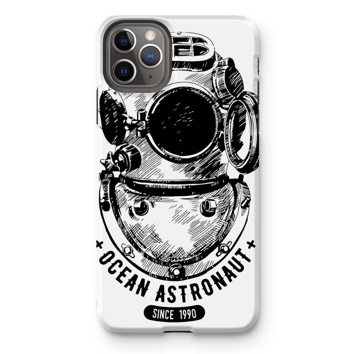 AQUA B&W - 05 - Ocean astronaut - Tough Phone Case