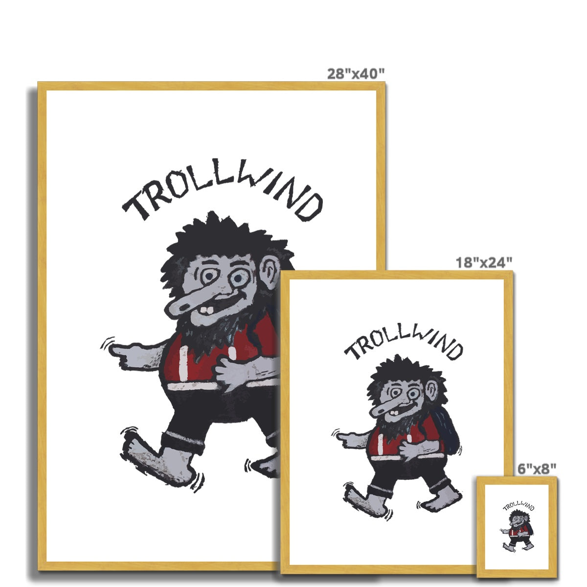 AQUA HMP2 - 10 - Trollwind 1 - Antique Framed & Mounted Print