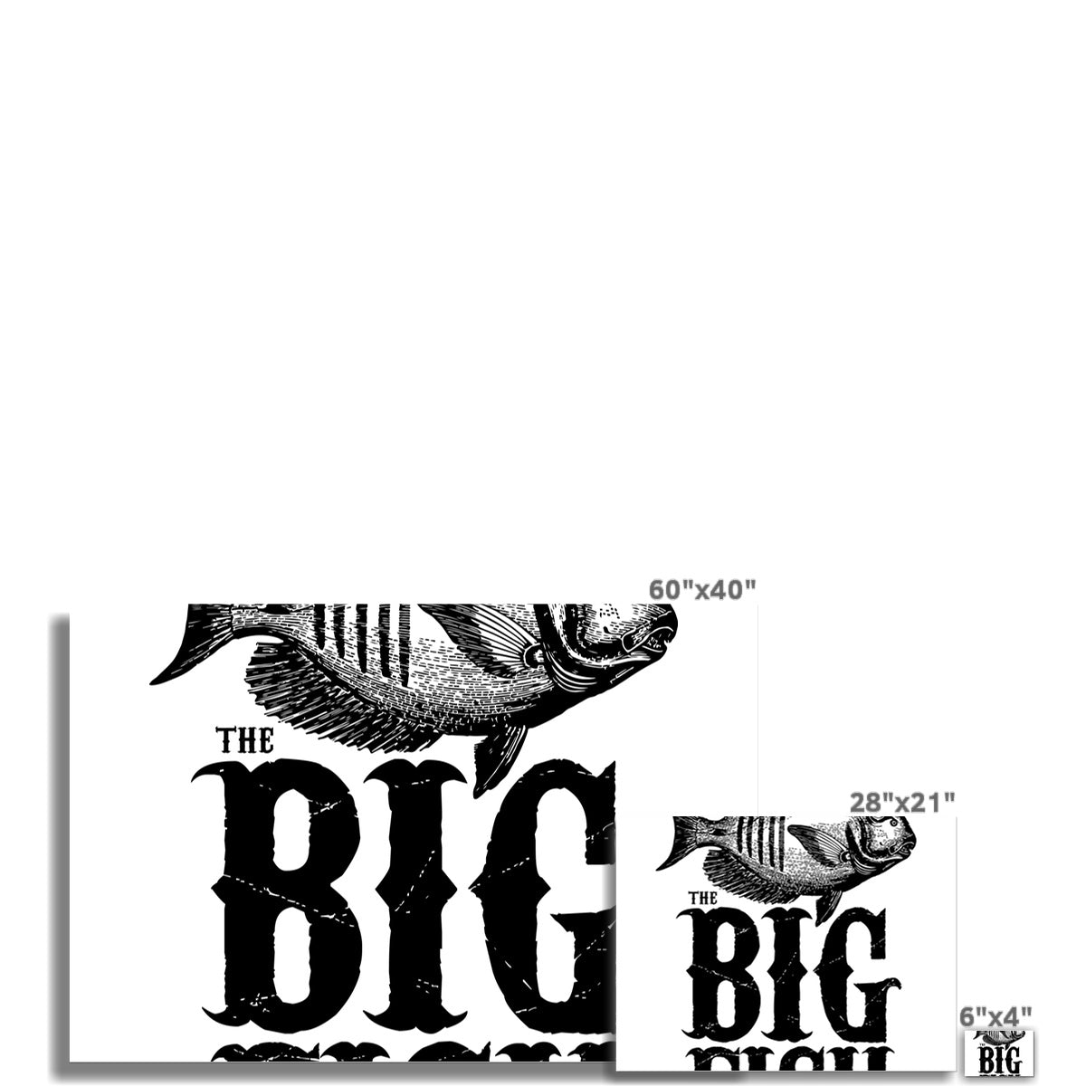 AQUA B&W - 01 -Big Fish - Wall Art Poster