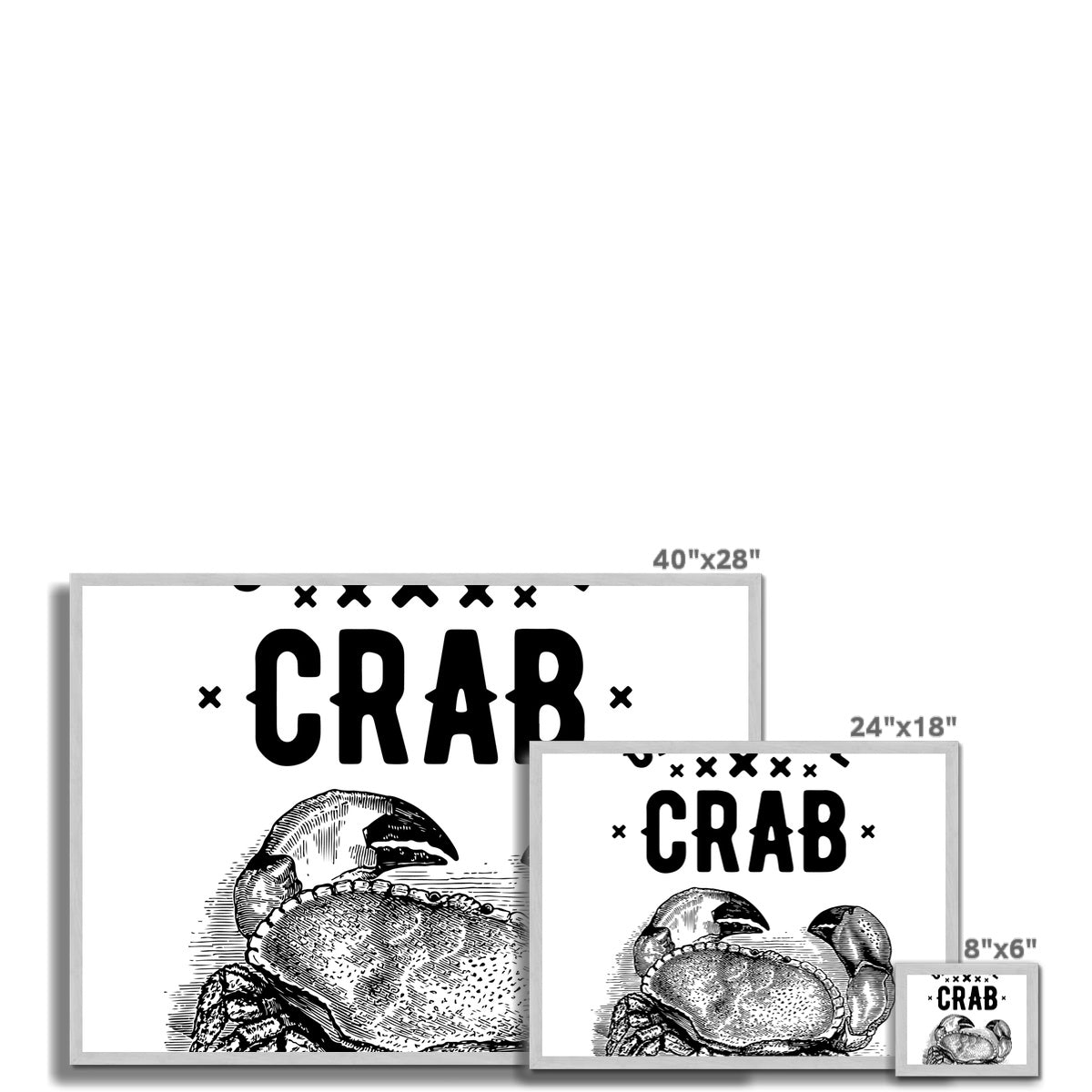 AQUA B&W - 07 - Catch the crab - Antique Framed Print