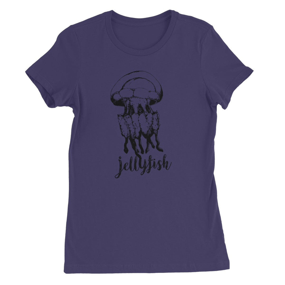 AQUA B&W - 02 - Jellyfish - Women's Fine Jersey T-Shirt