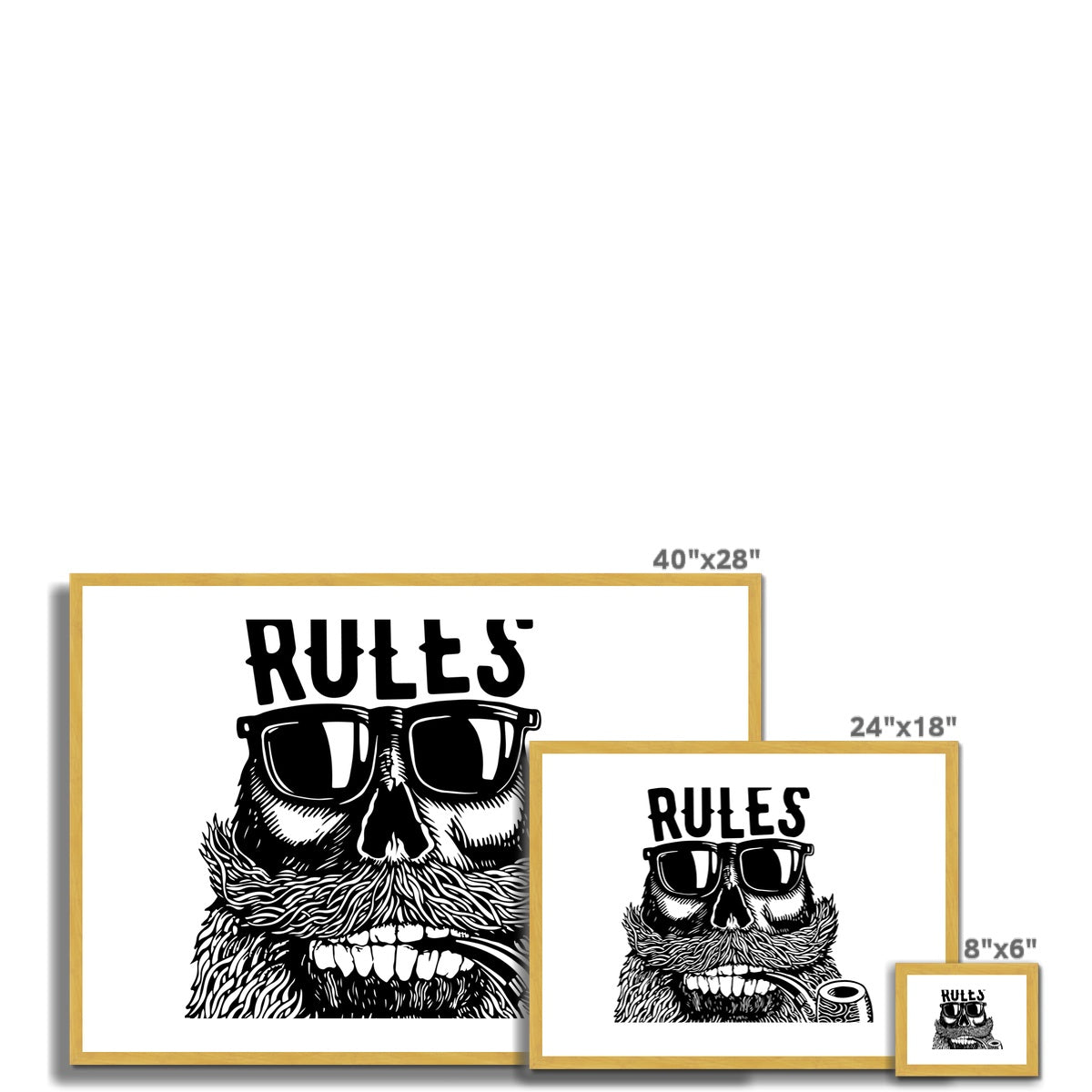 AQUA B&W - 04 - No Rules - Antique Framed & Mounted Print