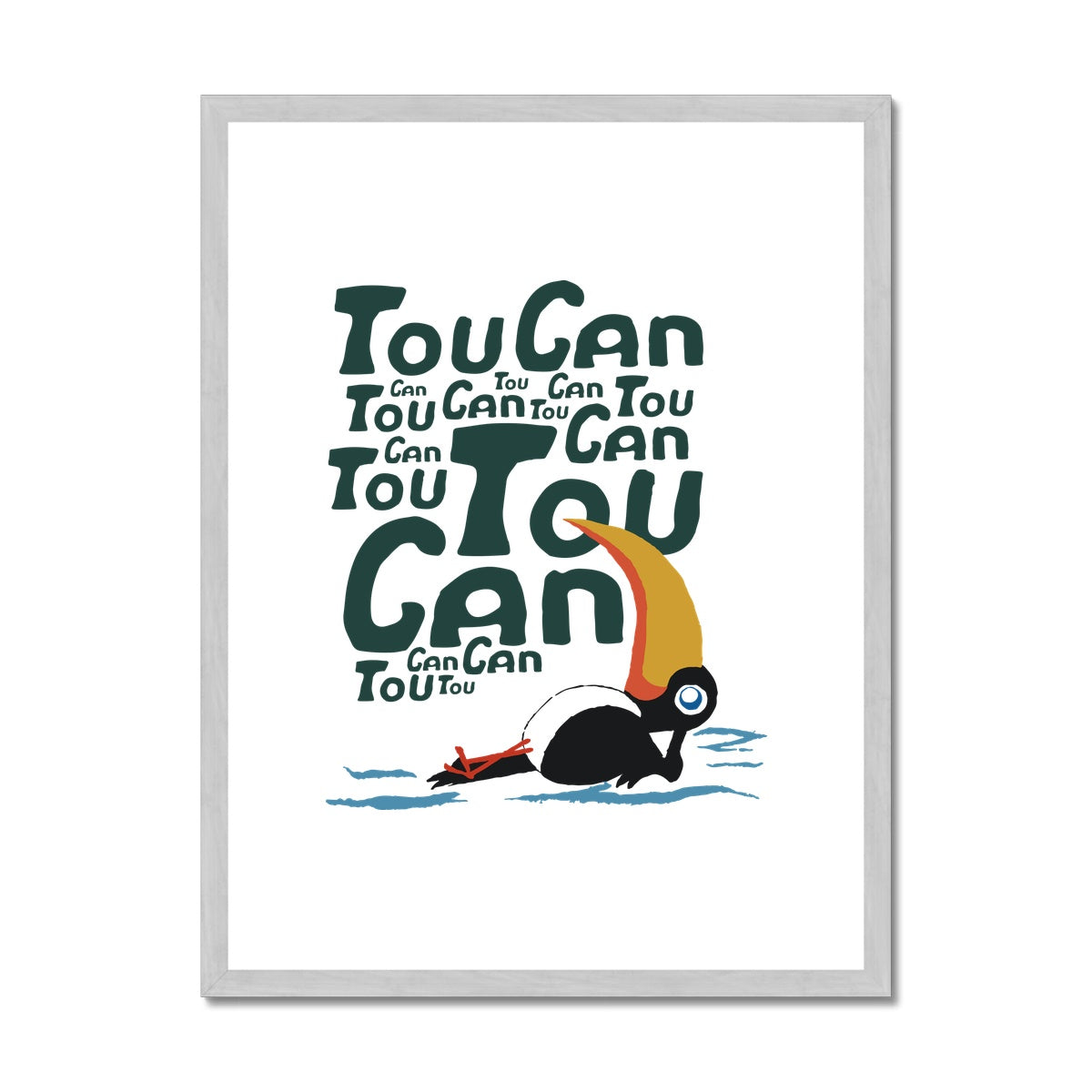 AQUA HMP2 - 09 - Toucan - Antique Framed & Mounted Print