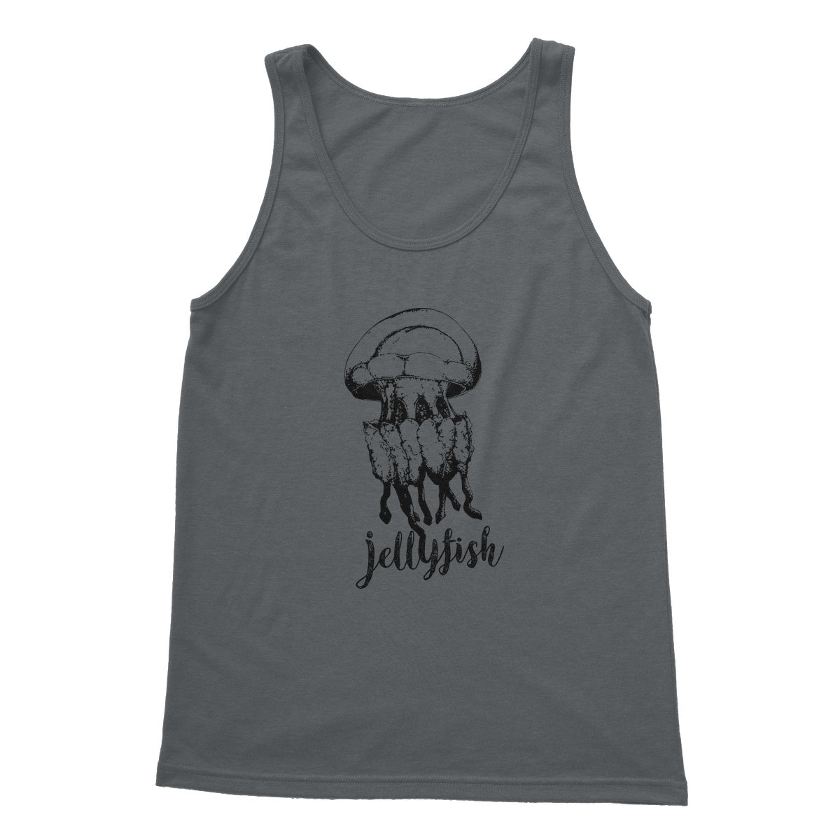 AQUA B&W - 02 - Jellyfish - Softstyle Tank Top