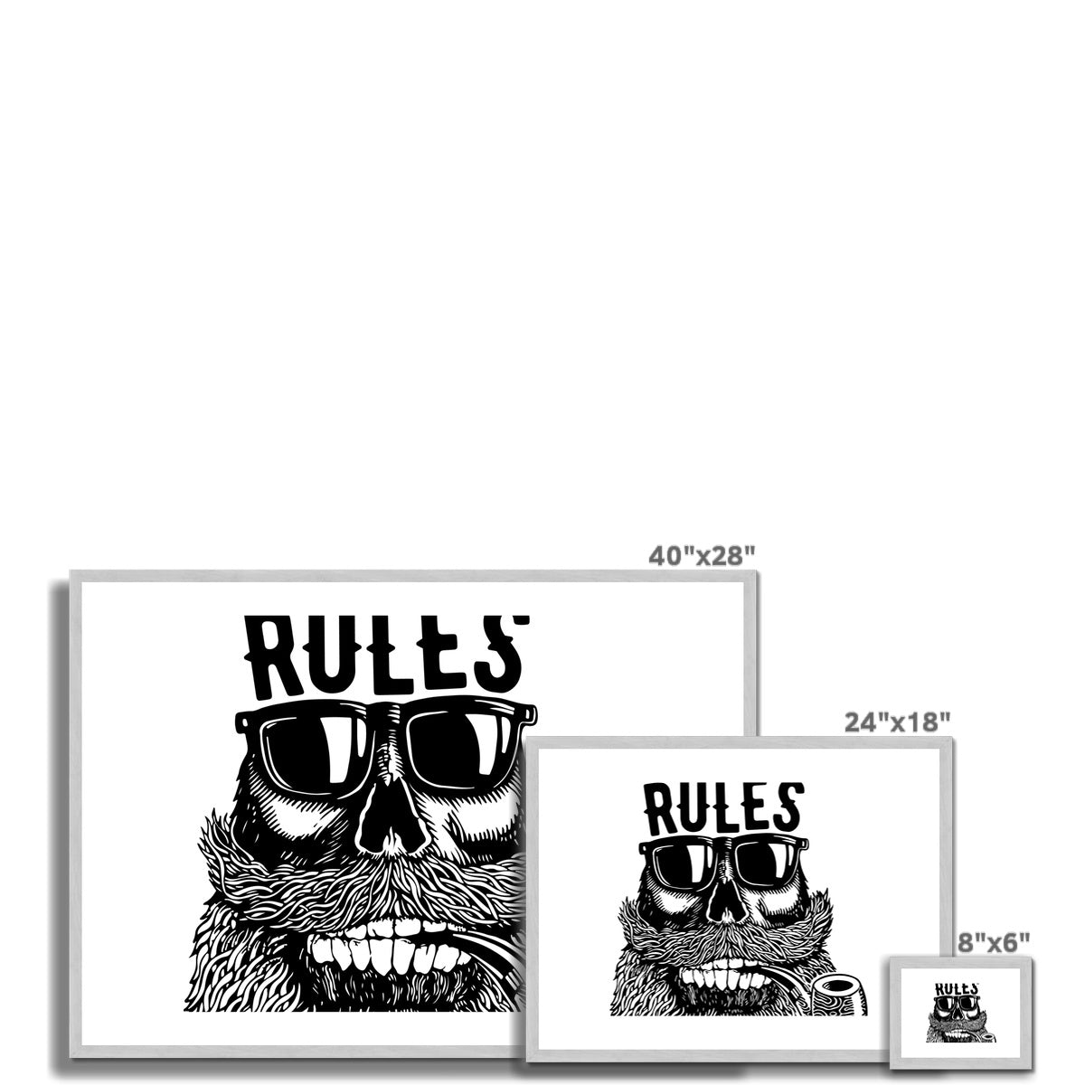AQUA B&W - 04 - No Rules - Antique Framed & Mounted Print