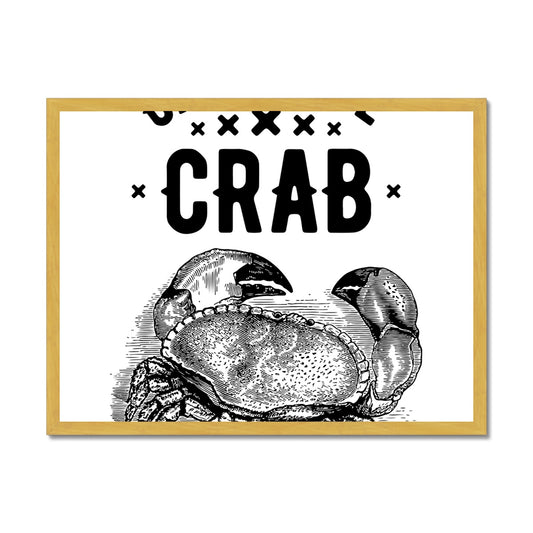 AQUA B&W - 07 - Catch the crab - Antique Framed Print