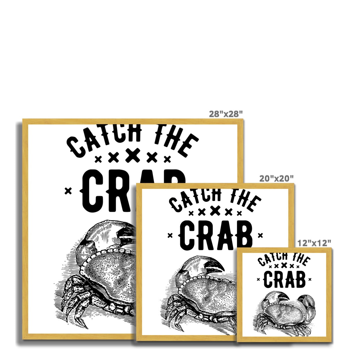 AQUA B&W - 07 - Catch the crab - Antique Framed Print