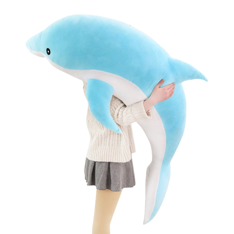 160cm grande kawaii golfinho brinquedos de pelúcia para crianças recheado mar animal boneca macio bebê dormir travesseiro adorável presente para crianças meninas