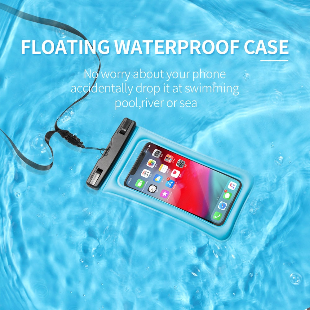 COPOZZ 6 Inch Float Airbag Waterproof Swimming Bag Mobile Phone Case Cover Dry Pouch Drifting Surfing Trekking Diving Bags