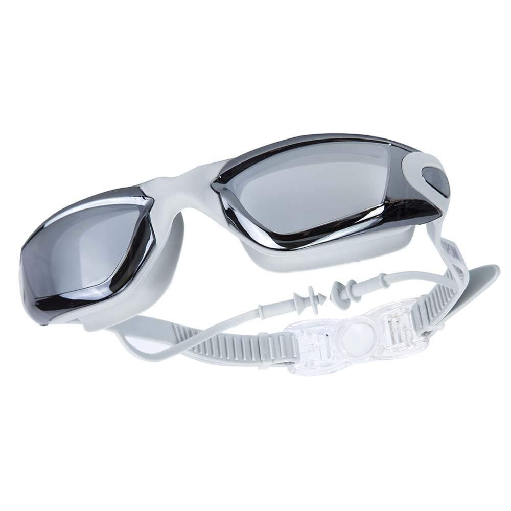 Óculos de natação para miopia, protetor de ouvido profissional para adultos, touca de silicone para piscina, antiembaçante, masculino e feminino, óculos ópticos à prova d'água