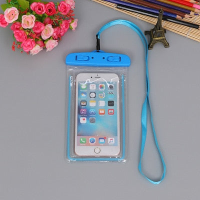 Summer Luminous Waterproof Pouch Swimming Gadget Beach Dry Bag Phone Case Cover Camping Skiing Holder For Cell Phone 3.5-6Inch