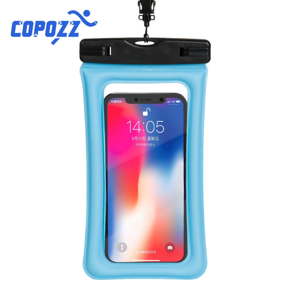 COPOZZ 6 Inch Float Airbag Waterproof Swimming Bag Mobile Phone Case Cover Dry Pouch Drifting Surfing Trekking Diving Bags