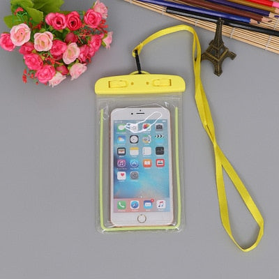 Summer Luminous Waterproof Pouch Swimming Gadget Beach Dry Bag Phone Case Cover Camping Skiing Holder For Cell Phone 3.5-6Inch