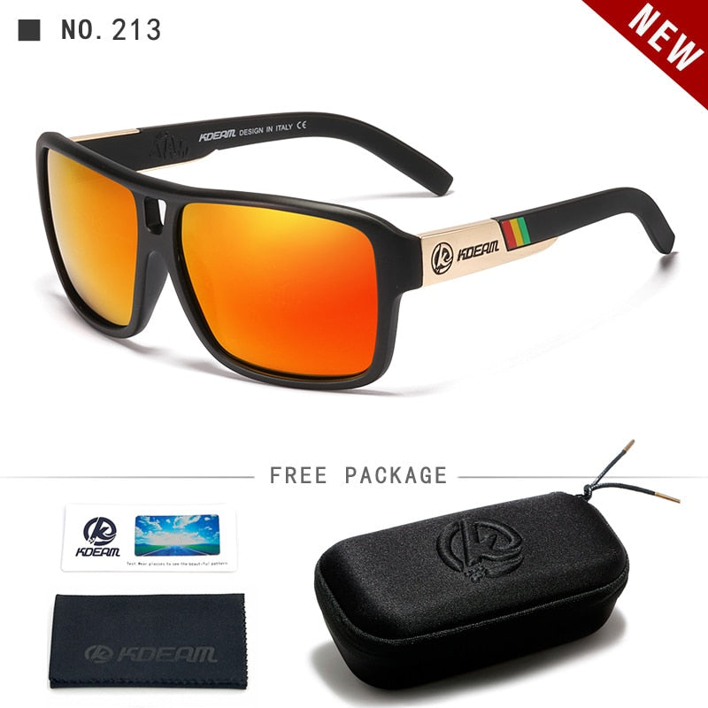 KDEAM Proteja Seus Olhos Óculos de Sol Polarizados Homens Fosco Preto Óculos de Sol Homem Surf Esporte Óculos de Sol Com Pacote KD520