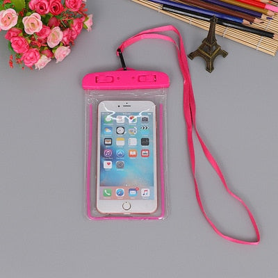 Summer Luminous Waterproof Pouch Swimming Gadget Beach Dry Bag Phone Case Cover Camping Skiing Holder For Cell Phone 3.5-6Inch