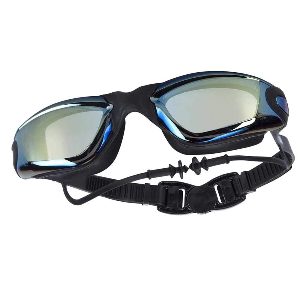 Óculos de natação para miopia, protetor de ouvido profissional para adultos, touca de silicone para piscina, antiembaçante, masculino e feminino, óculos ópticos à prova d'água