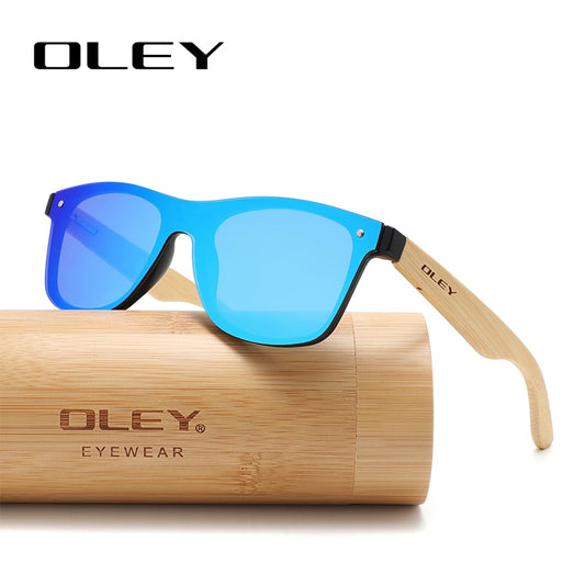 OLEY Natural Bamboo wood Sunglasses Men Polarized Fashion Glasses Original Bamboo Oculos de sol masculino Support custom logo