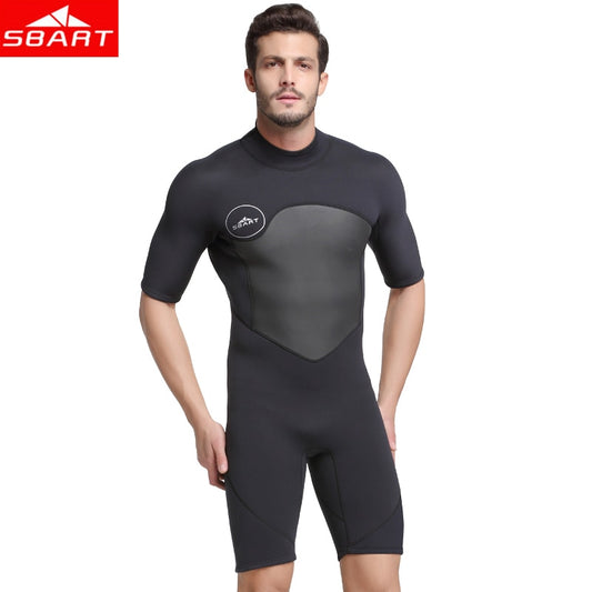 SBART 2MM Neoprenanzug Männer Warmhalten Schwimmen Tauchen Badeanzug Kurzarm Triathlon Neoprenanzug zum Surfen Schnorcheln