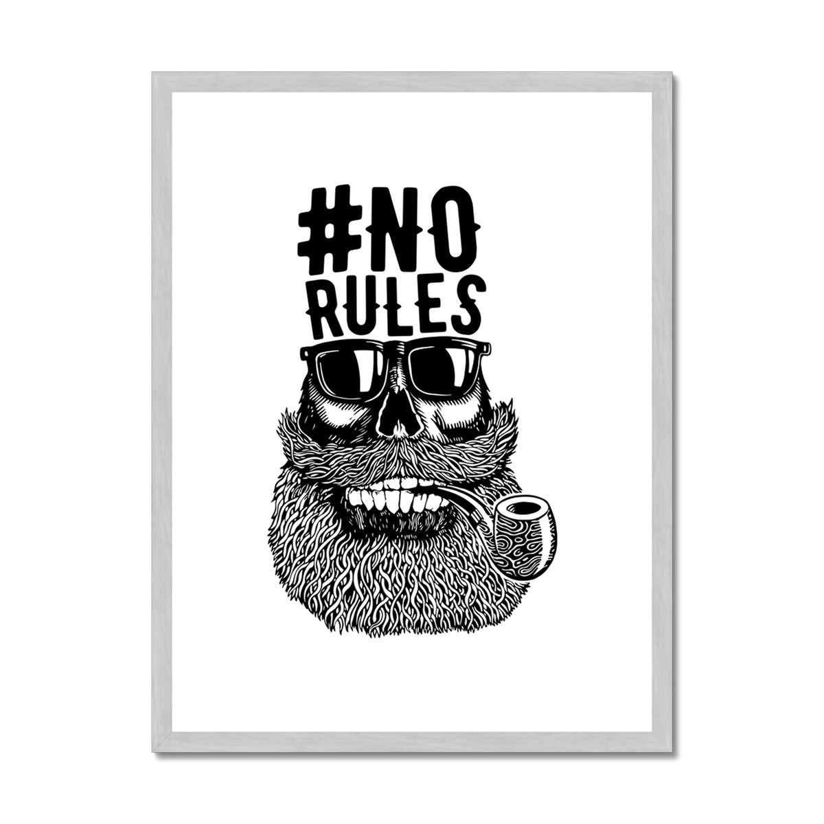 AQUA B&W - 04 - No Rules - Antique Framed & Mounted Print