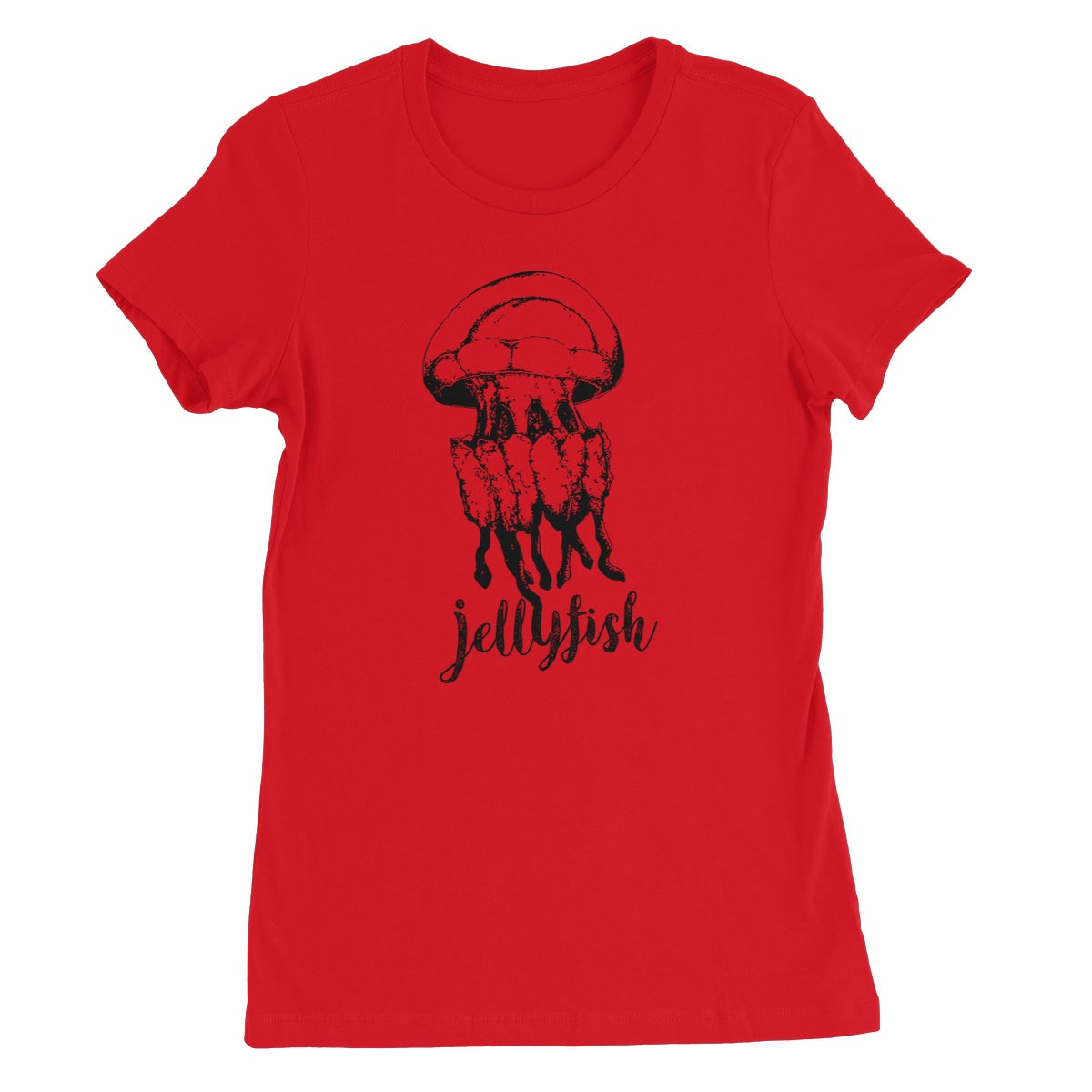 AQUA B&W - 02 - Jellyfish - Women's Fine Jersey T-Shirt