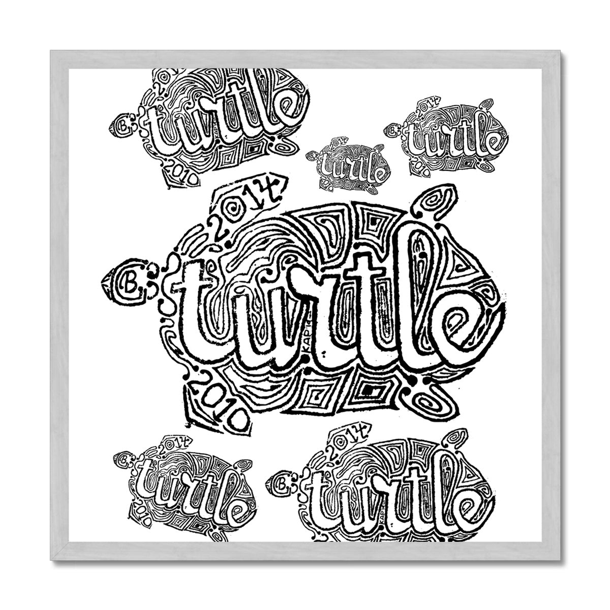 AQUA HMP2 - 12 - Turtle - Antique Framed Print