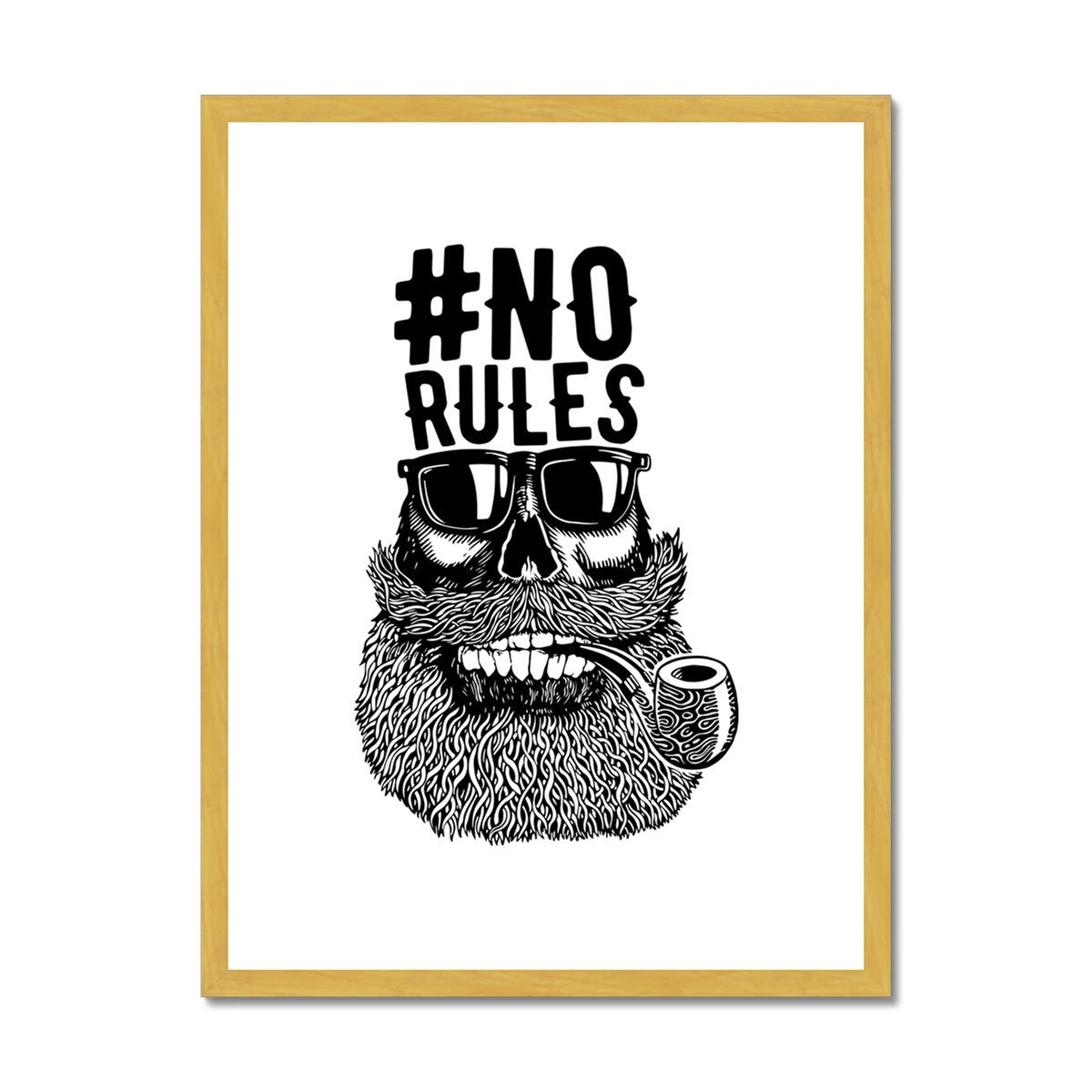 AQUA B&W - 04 - No Rules - Antique Framed & Mounted Print