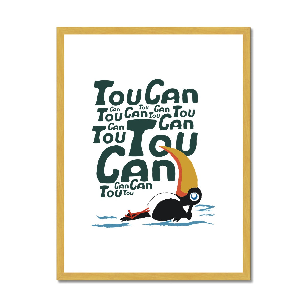 AQUA HMP2 - 09 - Toucan - Antique Framed & Mounted Print