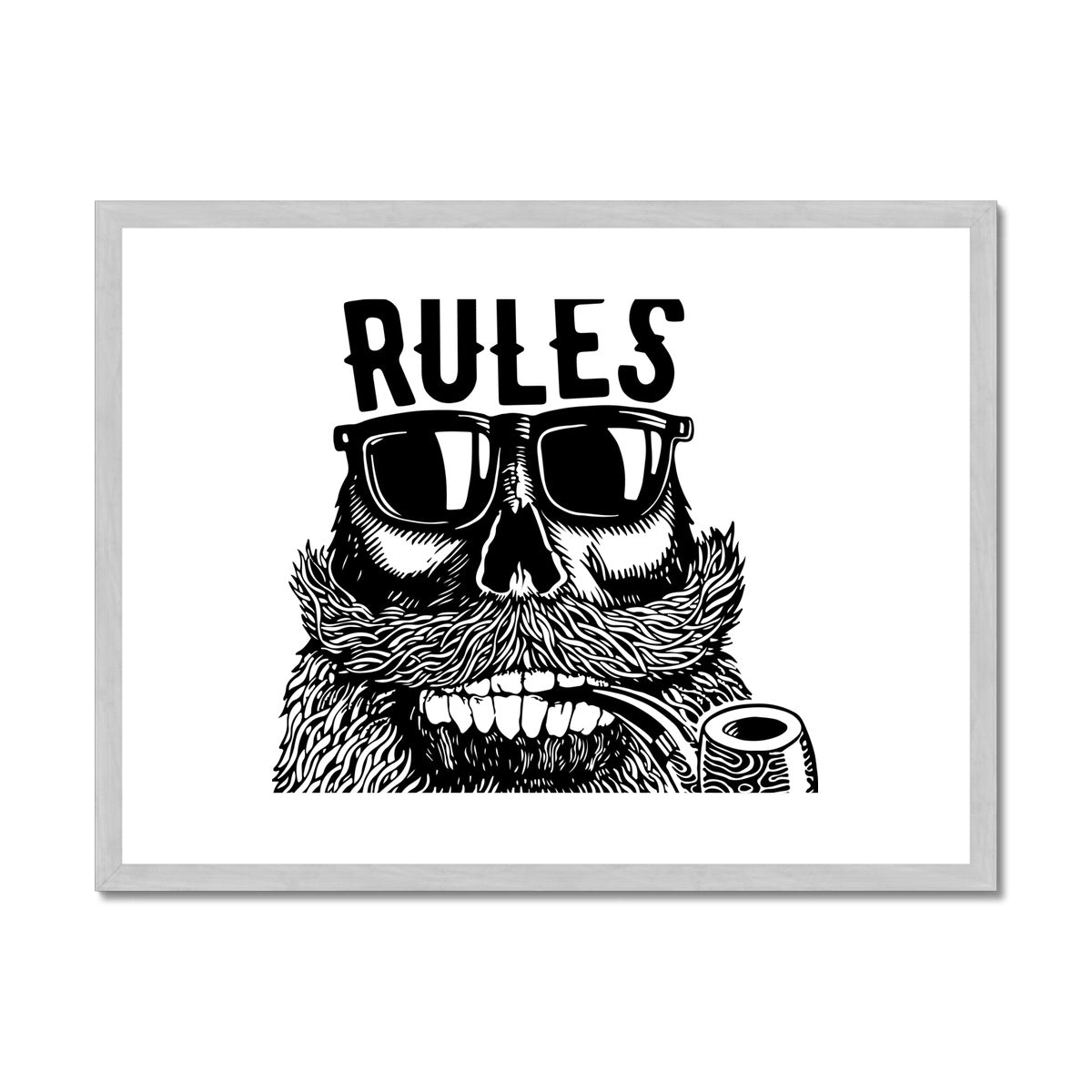 AQUA B&W - 04 - No Rules - Antique Framed & Mounted Print