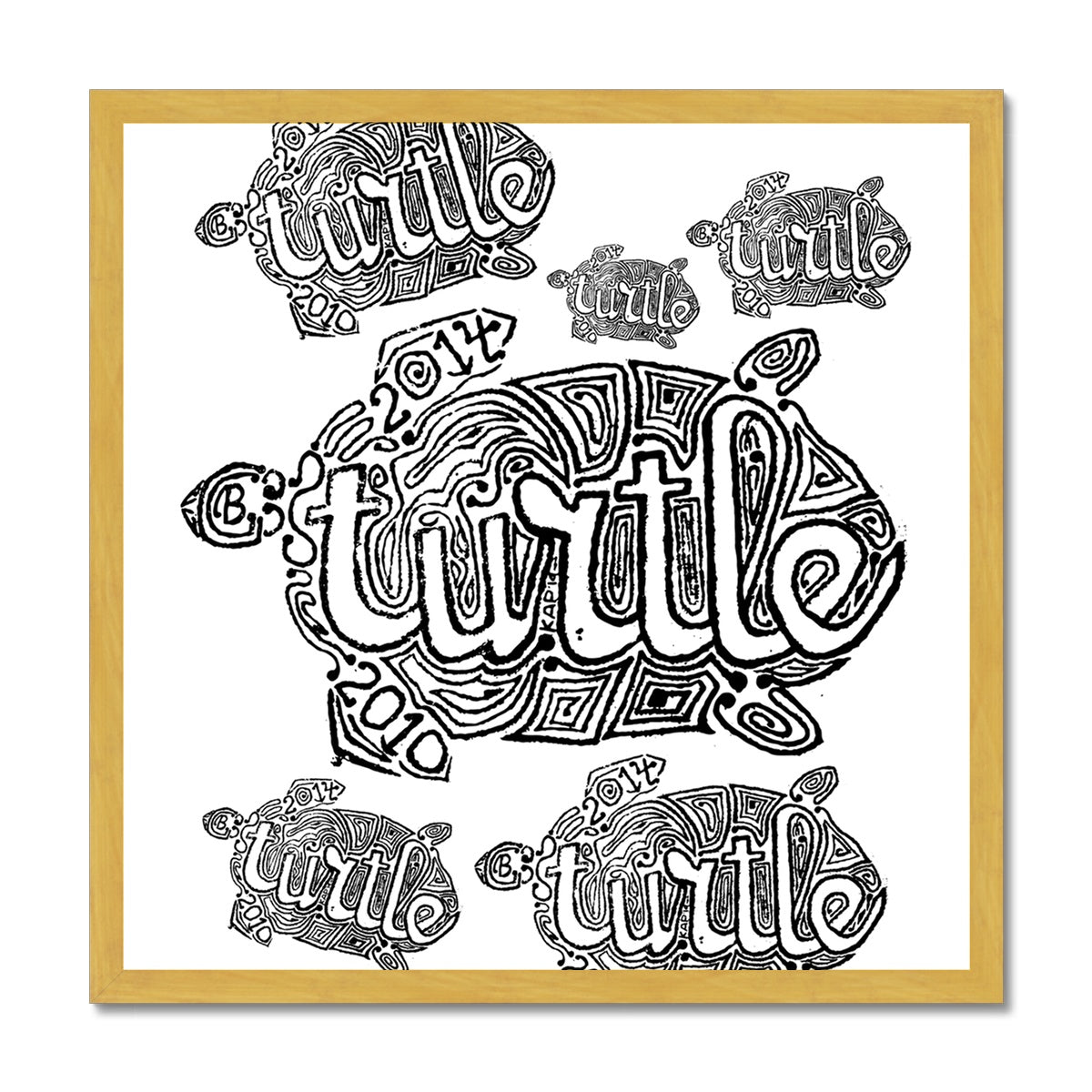 AQUA HMP2 - 12 - Turtle - Antique Framed Print