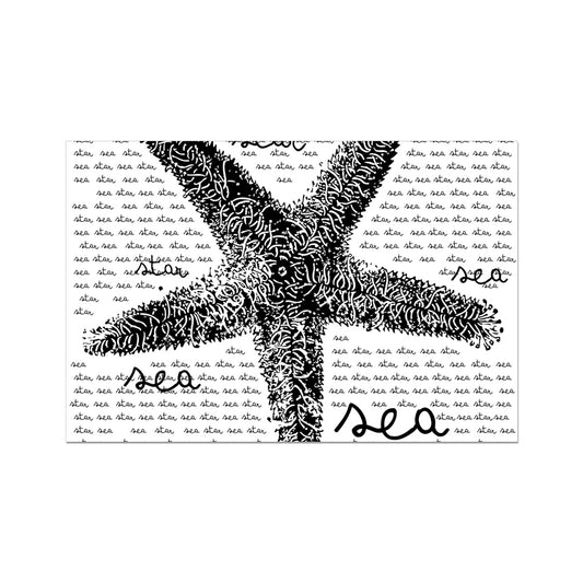 AQUA B&W - 08 - Sea Star - Rolled Eco Canvas