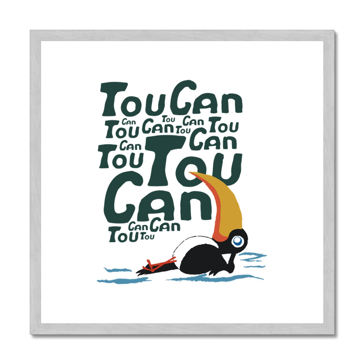 AQUA HMP2 - 09 - Toucan - Antique Framed & Mounted Print
