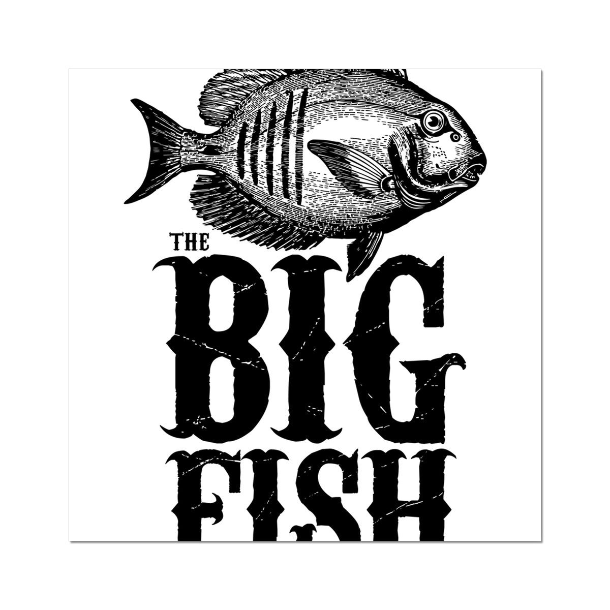 AQUA B&W - 01 -Big Fish - Wall Art Poster
