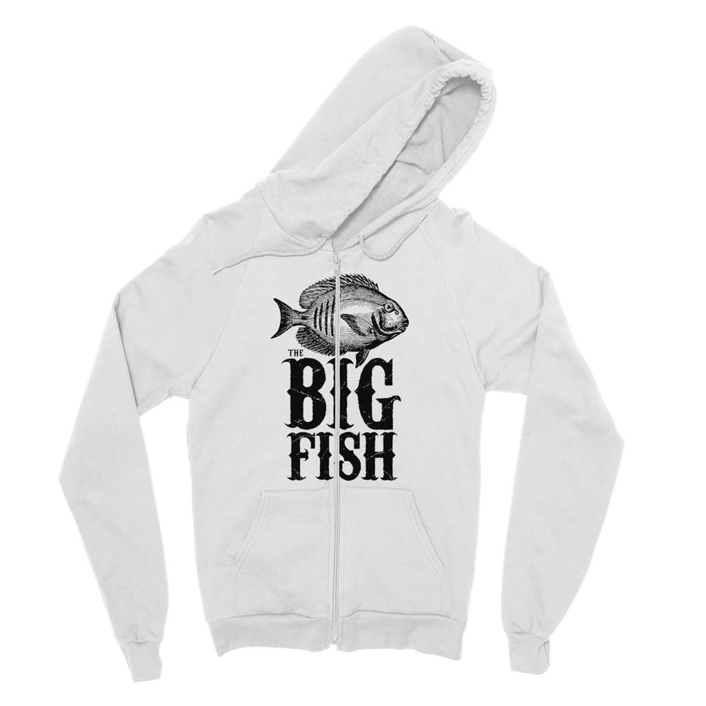 AQUA B&W - 01 -Big Fish - Fine Jersey Zip Hoodie-Apparel-AQUATICUS