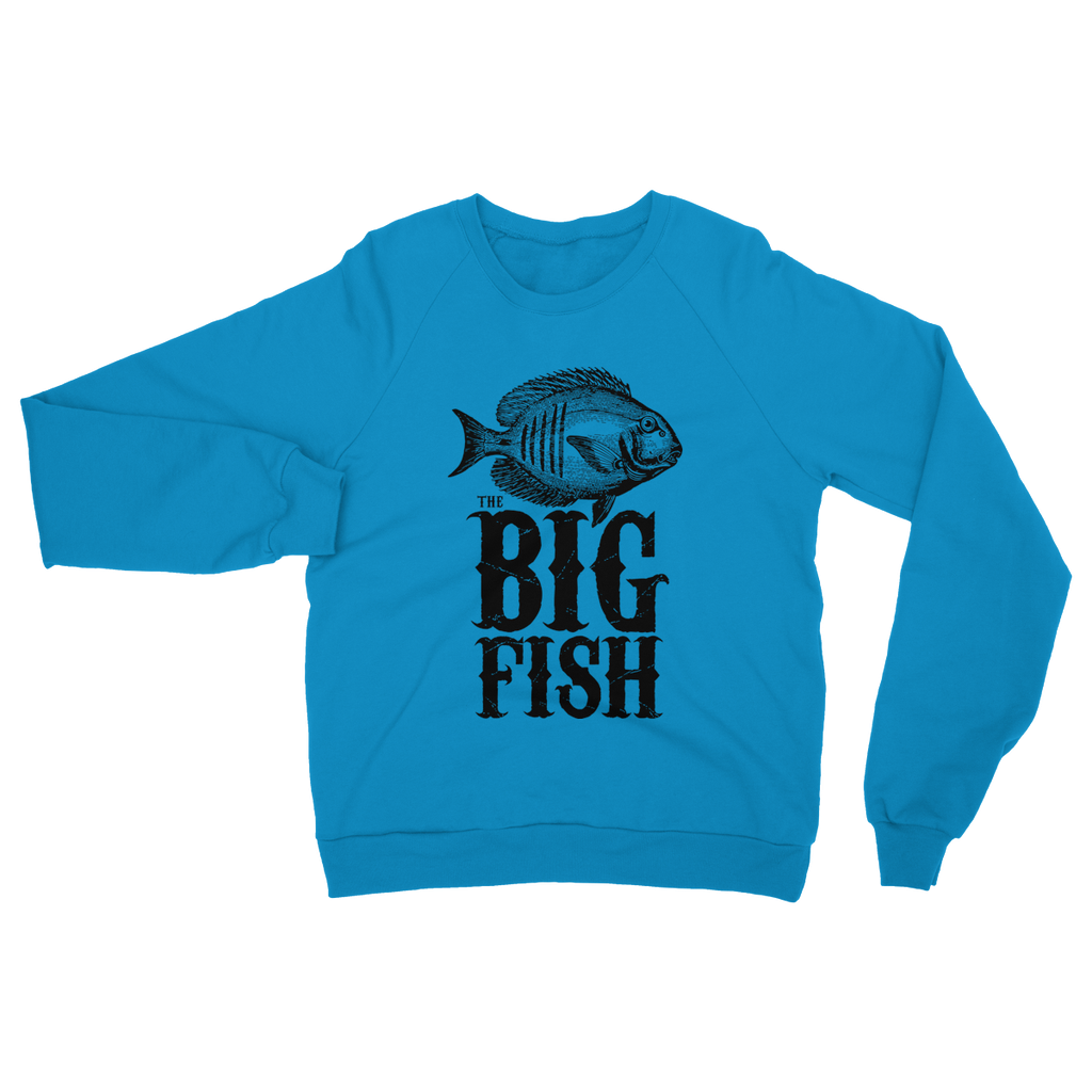 AQUA B&W - 01 -Big Fish - Heavy Blend Crew Neck Sweatshirt-Apparel-AQUATICUS