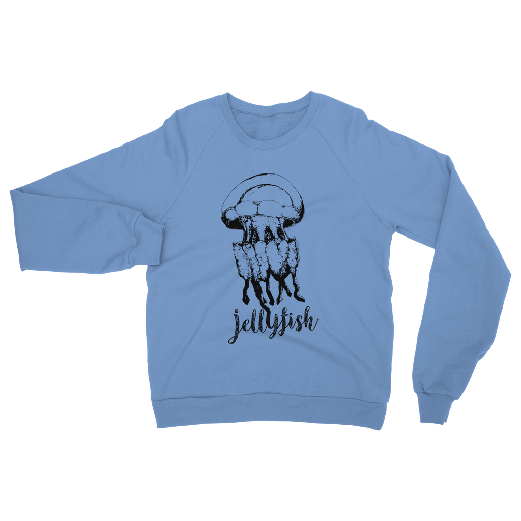 AQUA B&W - 02 - Jellyfish - Heavy Blend Crew Neck Sweatshirt-Apparel-AQUATICUS