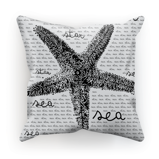 AQUA B&W - 08 - Sea Star - Cushion-Homeware-AQUATICUS