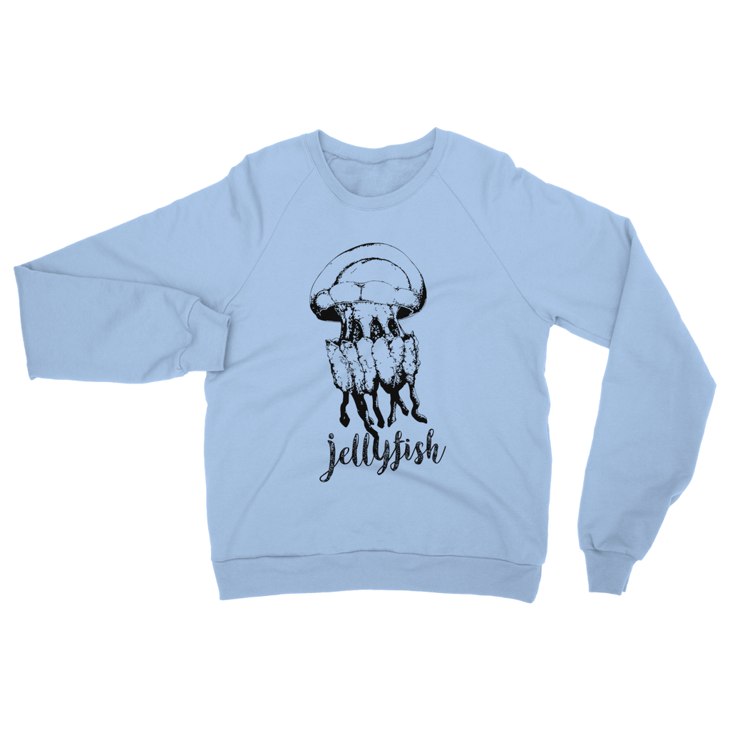 AQUA B&W - 02 - Jellyfish - Heavy Blend Crew Neck Sweatshirt-Apparel-AQUATICUS