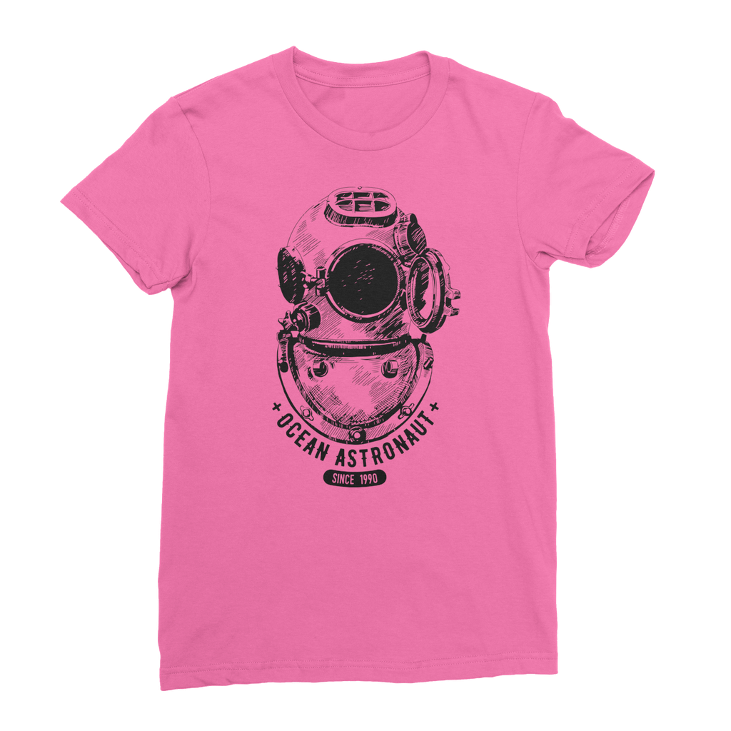 AQUA B&W - 05 - Ocean astronaut - Women's Fine Jersey T-Shirt-Apparel-AQUATICUS