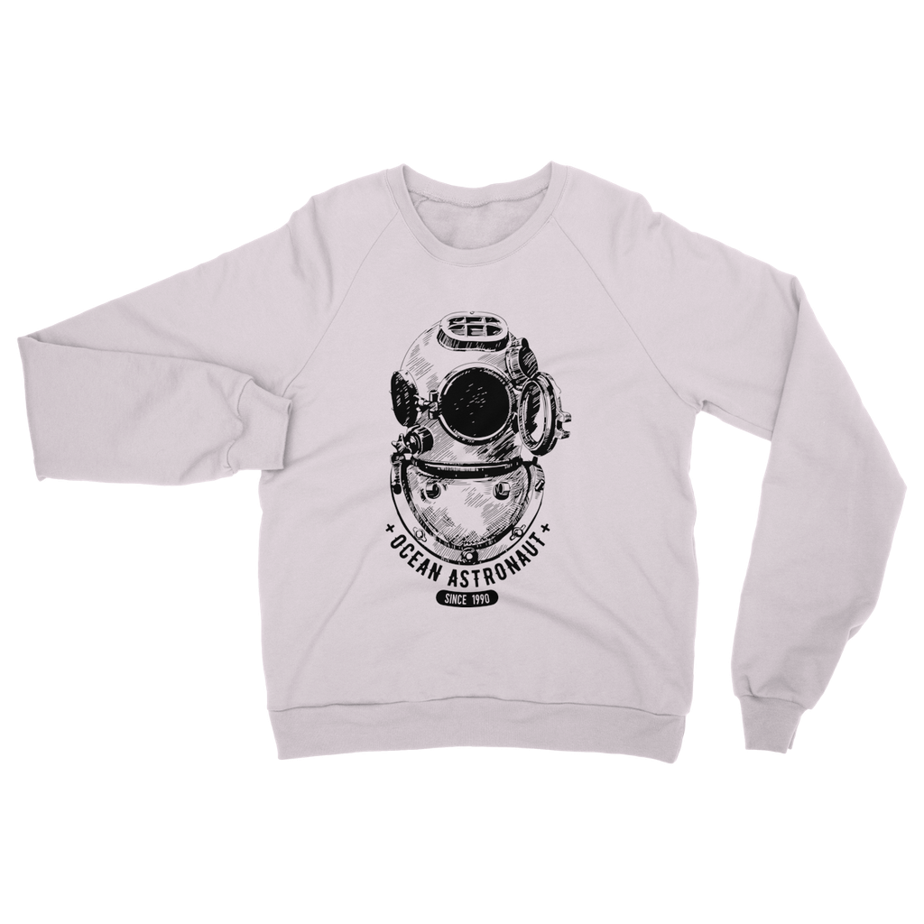 AQUA B&W - 05 - Ocean astronaut - Heavy Blend Crew Neck Sweatshirt-Apparel-AQUATICUS