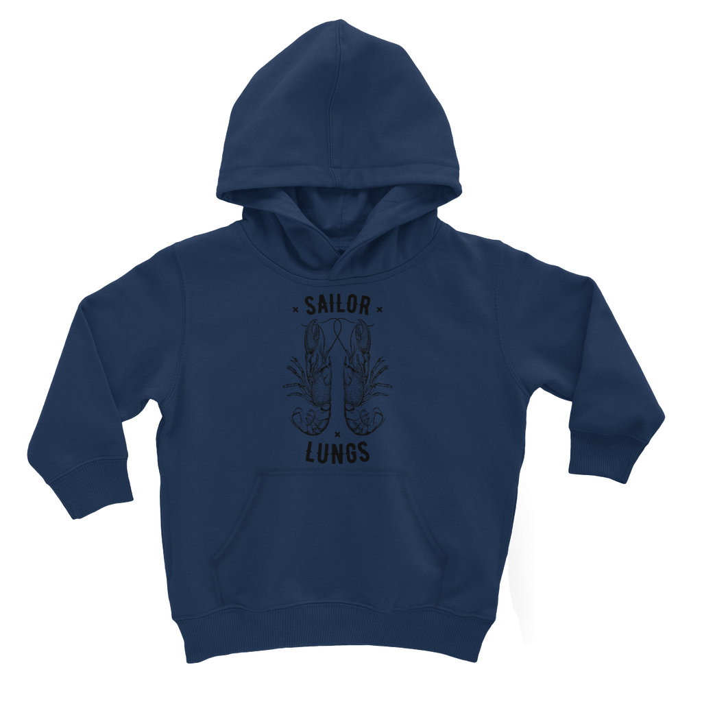 AQUA B&W - 06 - Sailing Lungs - Kids Hoodie-Apparel-AQUATICUS
